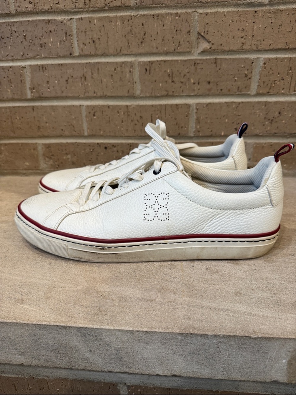 G/Fore mens 13 Snow White disruptor pebble leather sneaker shoes EUC